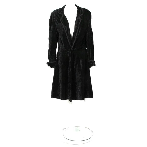 Vintage Y2K JEANNIE NITRO Black Velvet Whimsy Gothic Cloak Long Jacket sz M /005 - Picture 1 of 11